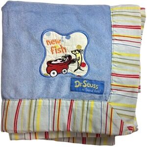 Dr Seuss New Fish Baby Blanket Trend Lab? Blue Stripe Trim One Suess Unisex